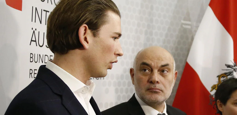 Außenminister Sebastian Kurz mit Islamwissenschafter Ednan Aslan.