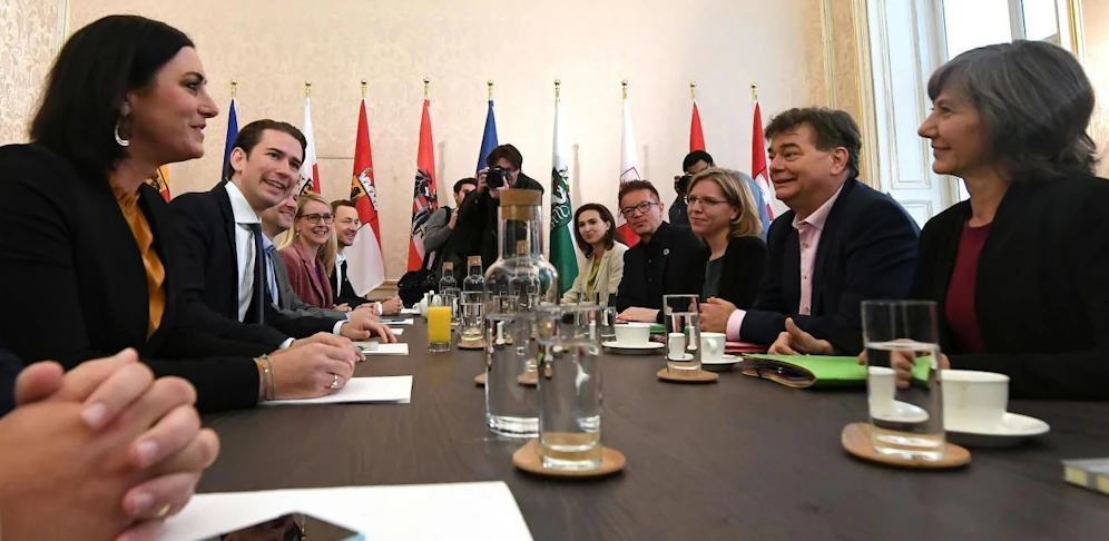 Grüne und ÖVP bei Sondierungsgesprächen.