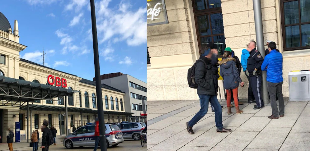 Polizeieinsatz am Bahnhof St. Pölten. Der Bahnhofsbereich ist eine Schutzzone, immer wieder kommt es zu Zwischenfällen.