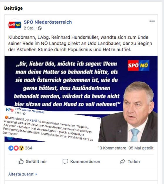 Eine Wortmeldung von SPNÖ-Klubobmann Reinhard Hundsmüller ärgert die Blauen.