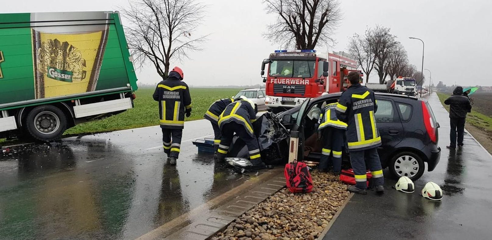 Schwerer Unfall in Obersiebenbrunn.