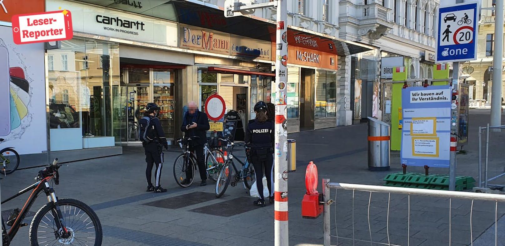 Radfahrer kassierten auf der Mariahilfer Straße Strafzettel.