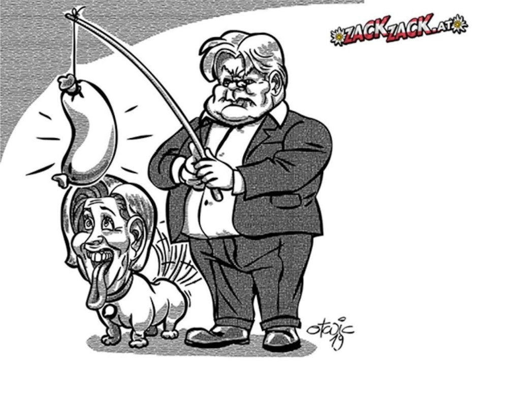 Diese Karikatur wurde von der Liste Jetzt-nahestehenden Seite zackzack.at veröffentlicht. 