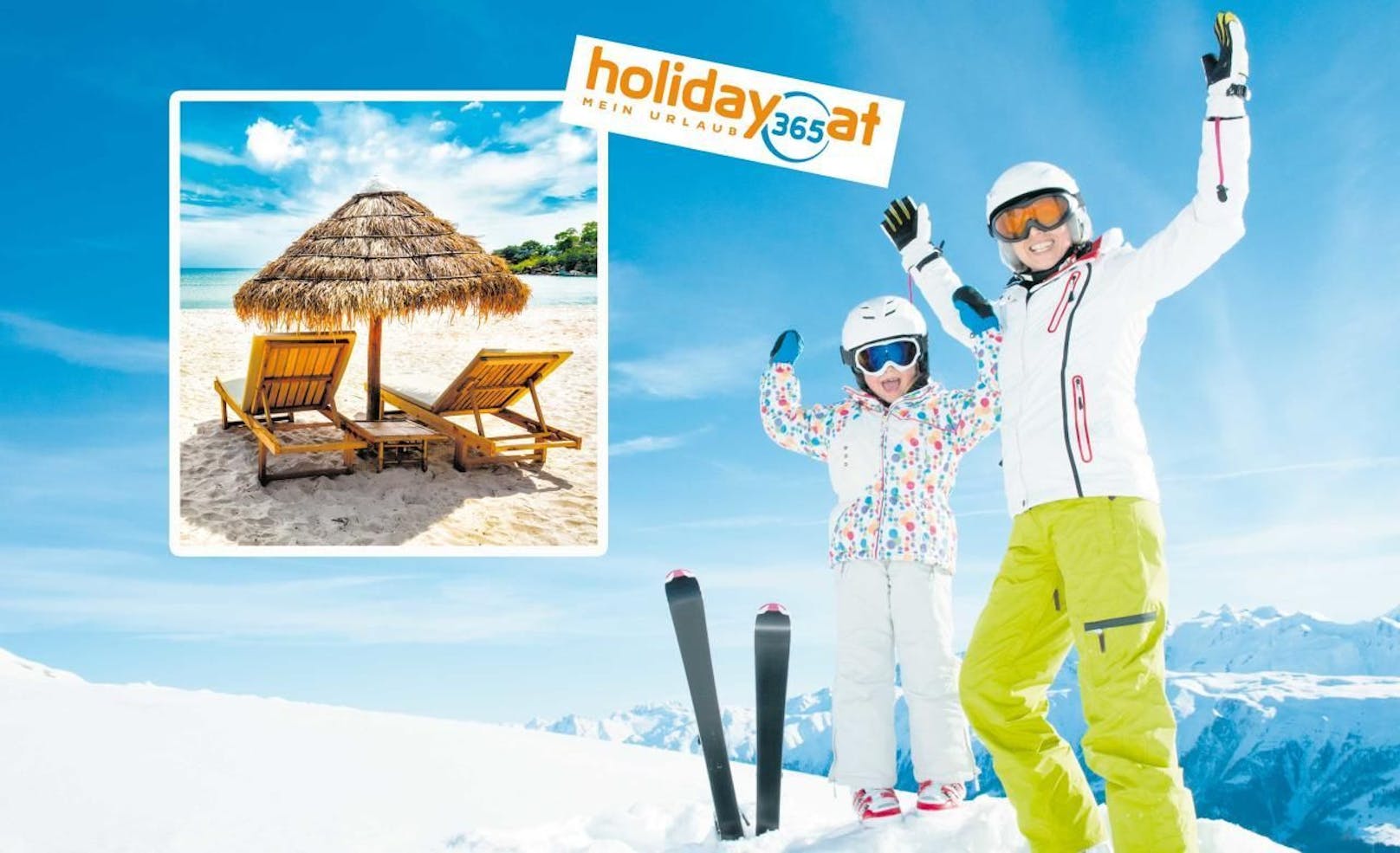 Strand oder Schnee: Holiday365.at bietet eine große Auswahl an Reisen zu Top-Preisen.