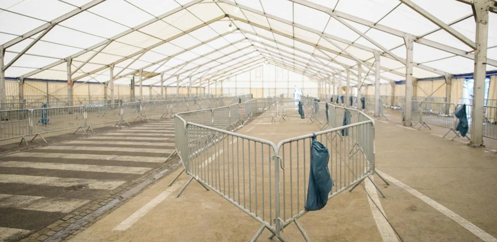 Gähnende Leere am Grenzübergang in Spielfeld (Steiermark).