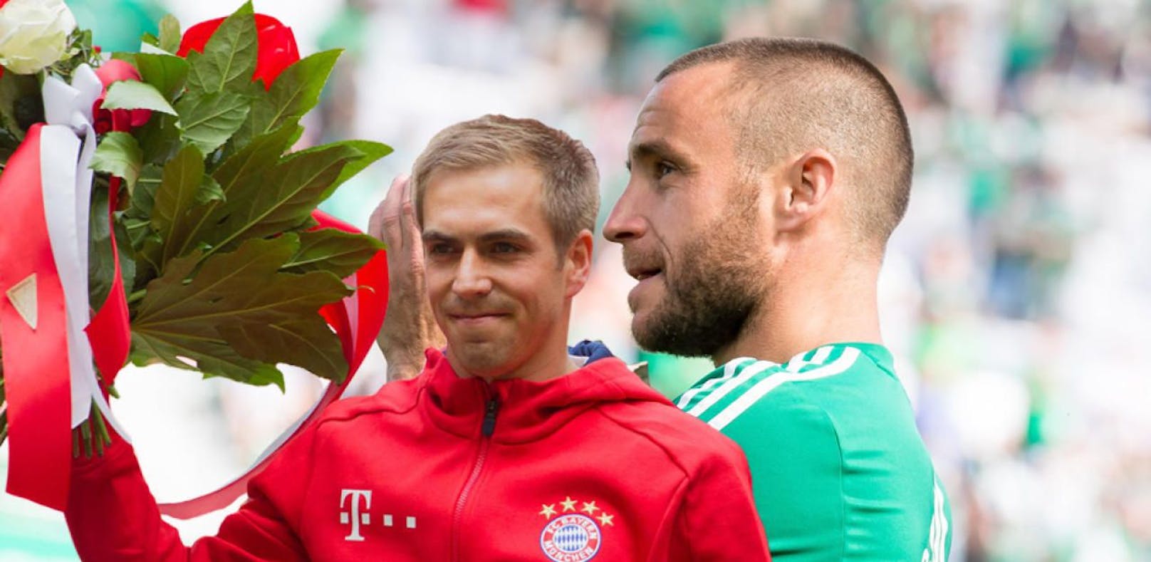 Philipp Lahm könnte Steffen Hofmann beim Abschiedsspiel gegen die Rapid-Kollegen unterstützen.