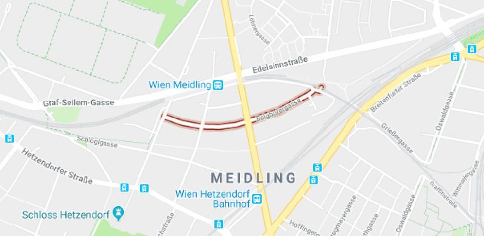 Der Arbeitsunfall geschah in der Belghofergasse.