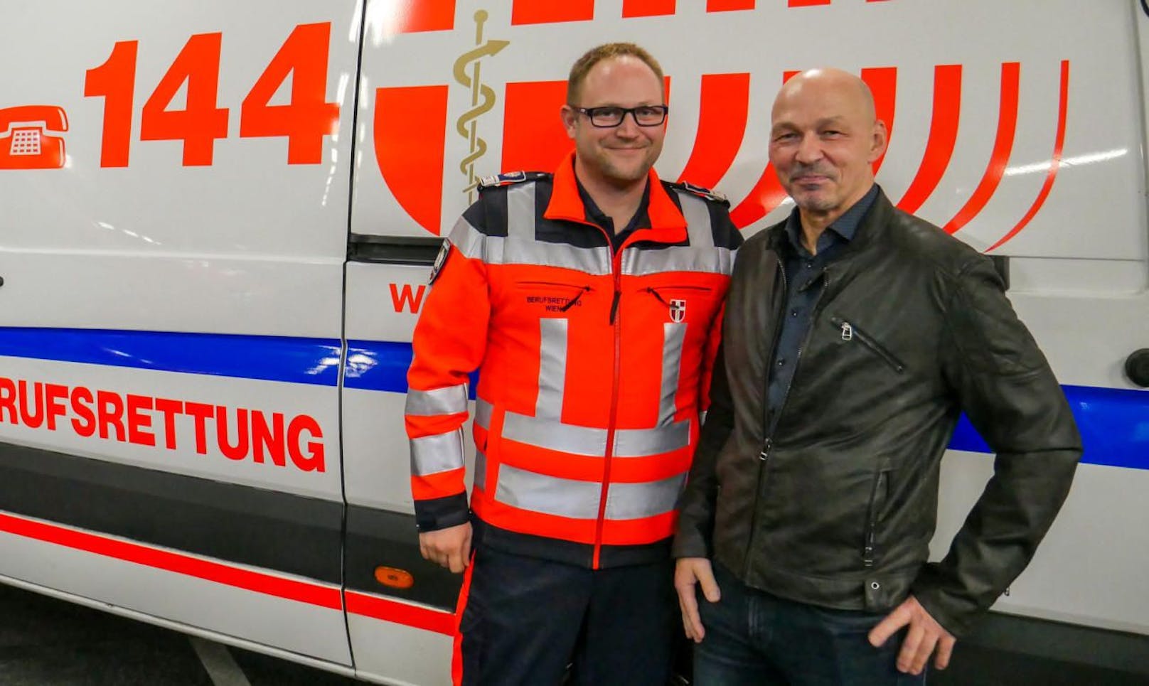 Notfallsanitäter der Berufsrettung Wien, Gerald Weber, reanimierte Hobbyläufer Andreas T. (56) nach einem Herzinfakt beim Vienna Business Run 2019.