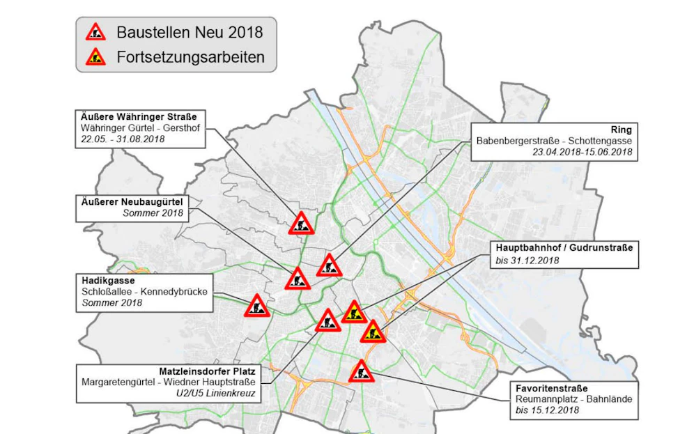 Das sind die Baustellen-Hotspots ab Mai und im Sommer. 