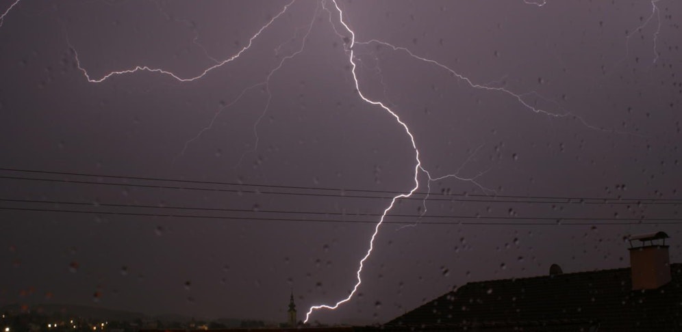 Blitze, Gewitter über Steyr.