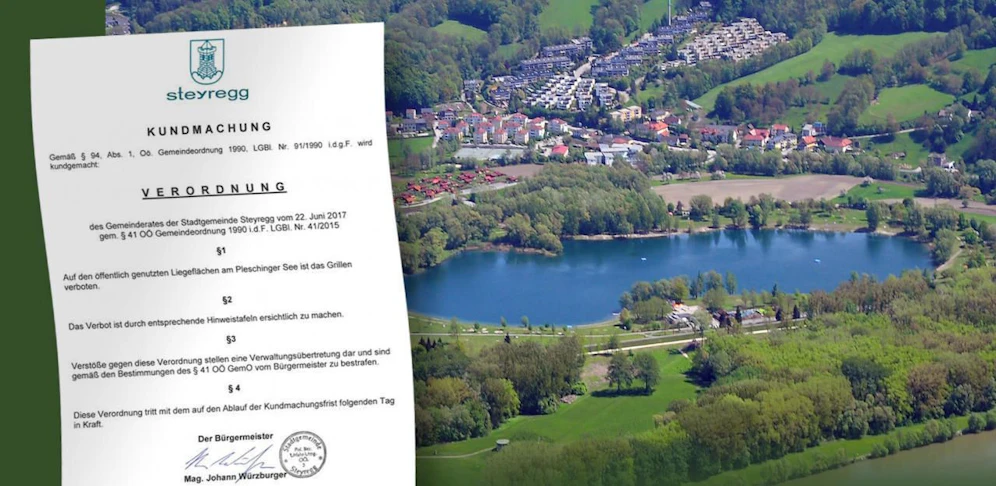 Derzeit gibt es nur eine Verordnung zum Grillverbot am Pleschingersee.