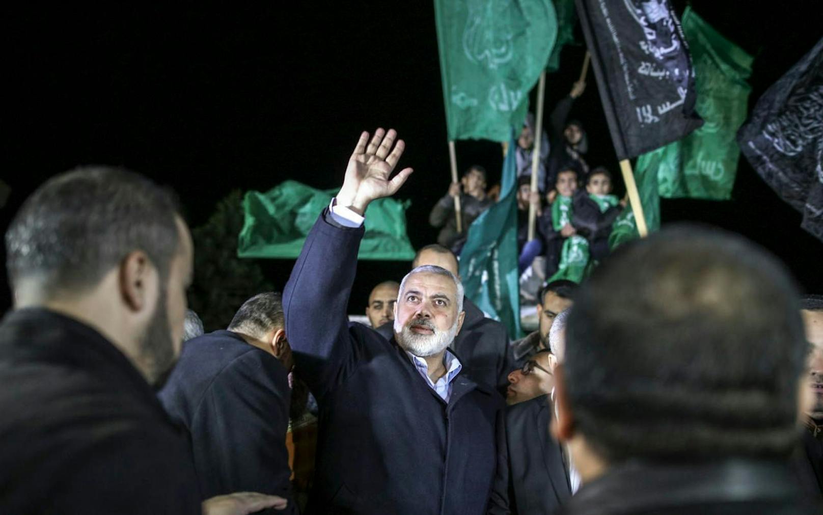 Hamas-Chef Ismail Haniyeh bei seiner Rede im Gazastreifen.