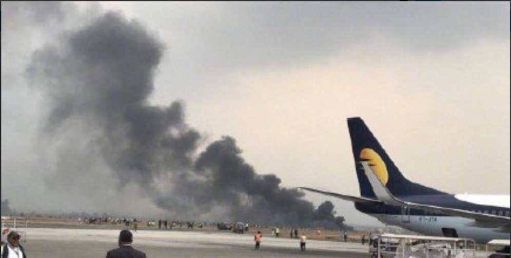 Der Jet stürzte beim Landeanflug ab. Credit: Twitter