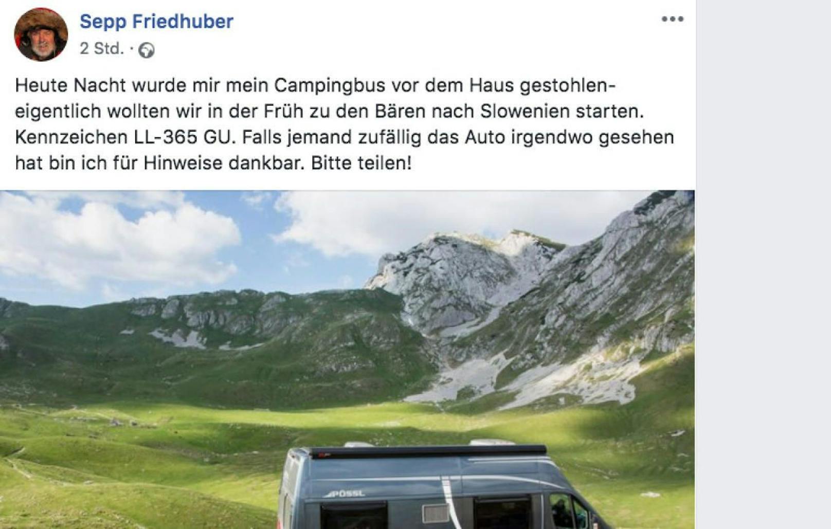 Der Bus von Naturfotografen Seoo Friedhuber wurde gestohlen.