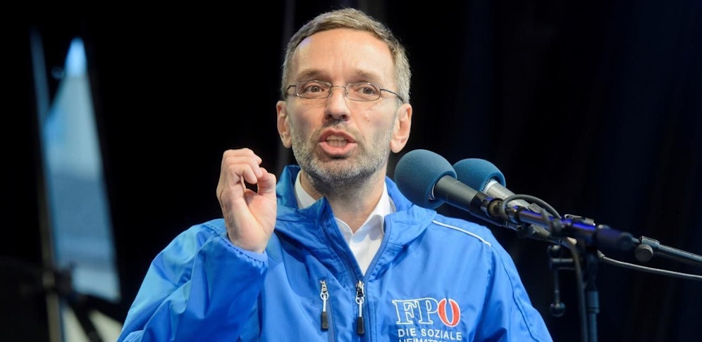 FPÖ-Generalsekretär Herbert Kickl bei einem Wahlkampfauftritt