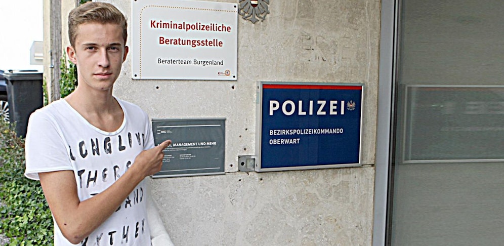 Der Oberwarter Daniel C. hat nach der Attacke starke Schmerzen. Am Dienstag fertigte er ein Phantombild bei der Polizei an.