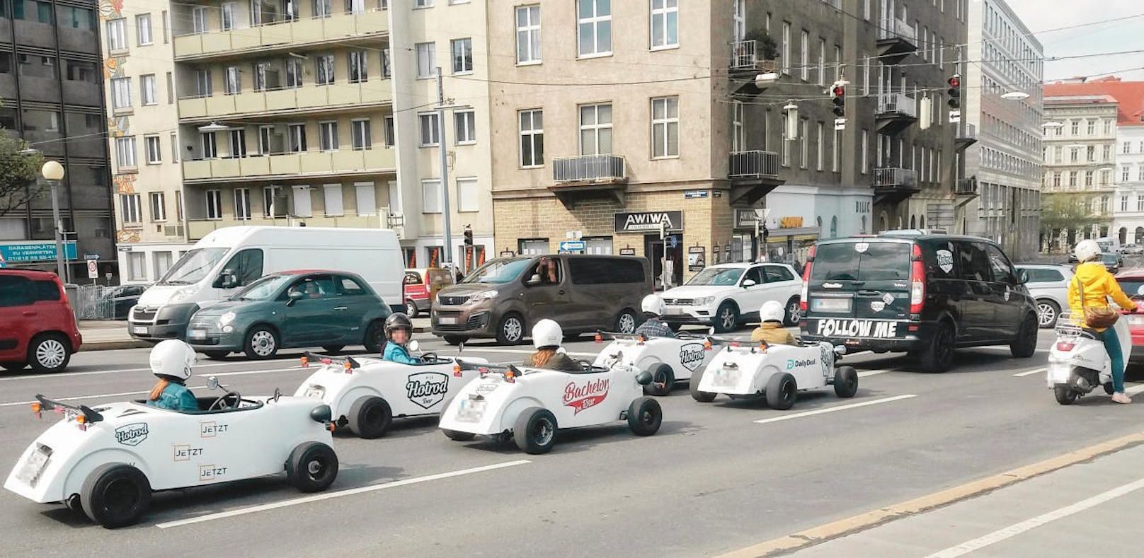 Wiener Autofahrer staunten letzte Woche über den Konvoi im Kleinformat!