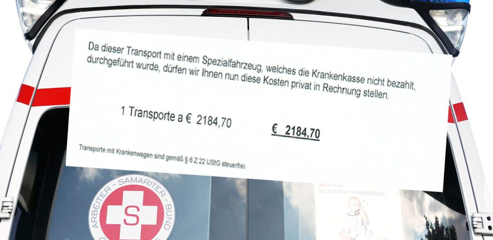 230-Kilo-Mann flatterte Rechnung über 2.184,70 Euro für Krankentransport ins Haus.