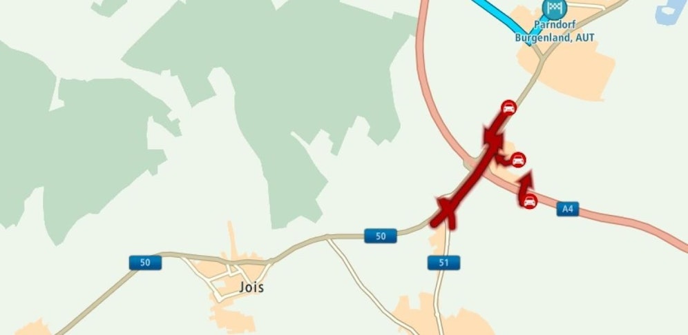 Die aktuelle Staukarte für Parndorf: Der Ansturm auf das Designer Outlet ist enorm.