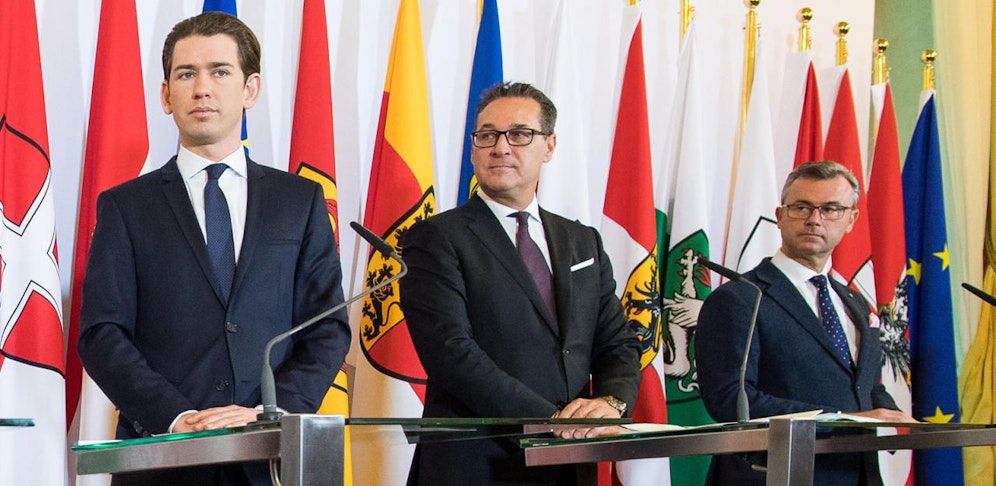 Sebastian Kurz, H.C. Strache und Norbert Hofer.
