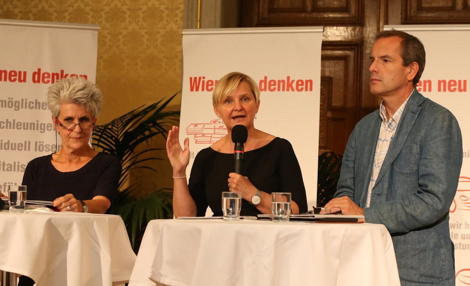 Birgit Meinhard-Schiebel, Sandra Frauenberger, Christian Meidlinger (v.li.)