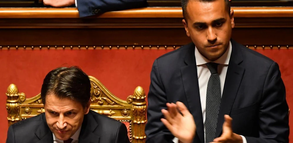 Der zurückgetretene italienische Premier Giuseppe Conte (l.) und der Fünf-Sterne-Chef Luigi Di Maio