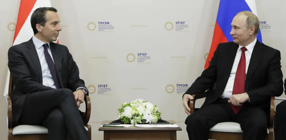 Kanzlern Christian Kern bei Wladimir Putin.