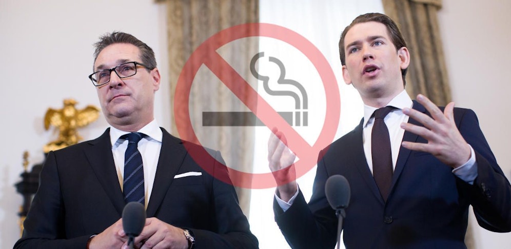 Vizekanzler Strache und Kanzler Kurz schieben sich gegenseitig den Schwarzen Peter zu. 