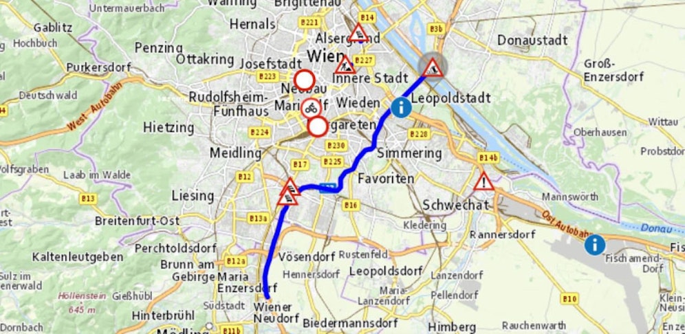 Ein Motorradunfall verursacht einen Mega-Stau auf der Tangente.