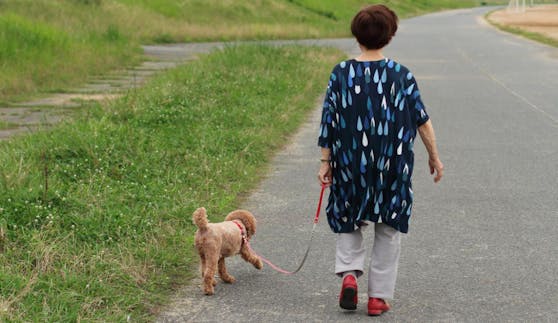 Frau geht mit ihrem Hund Gassi. (Symbolfoto)