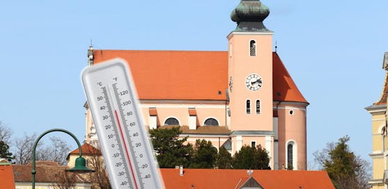 In Poysdorf (im Bild die Kirche) wird es besonders heiß.