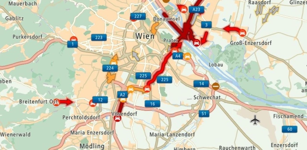 Stau auf der A23 am Mittwoch, 12.02.2020