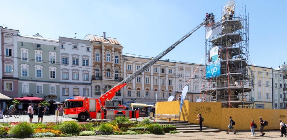 Die Sanierung der Säule dauert etwas länger.