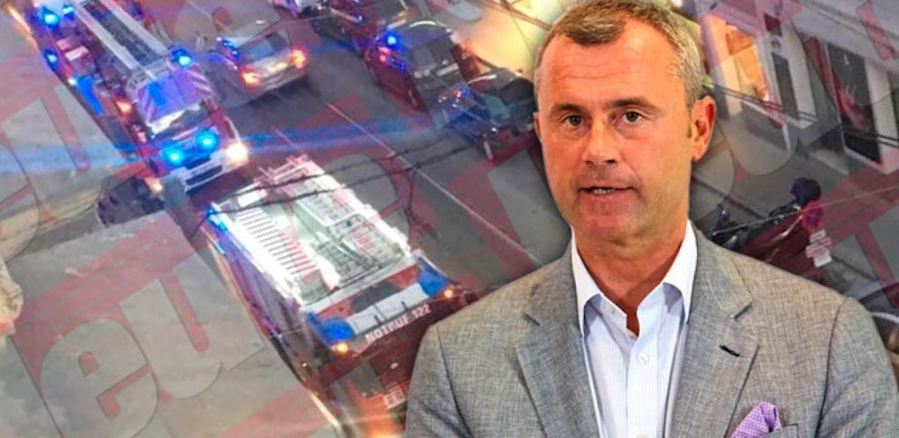 "Heute"-Exklusivfoto: Die Aufnahme lässt die ganze Dramatik des Blaulicht-Einsatzes bei Norbert Hofer erahnen.
