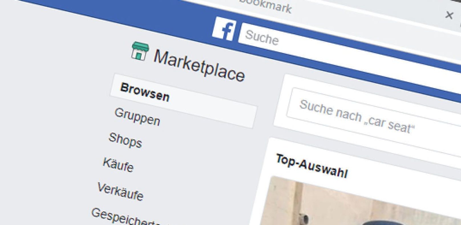 Symbolfoto des Facebook Marketplaces.