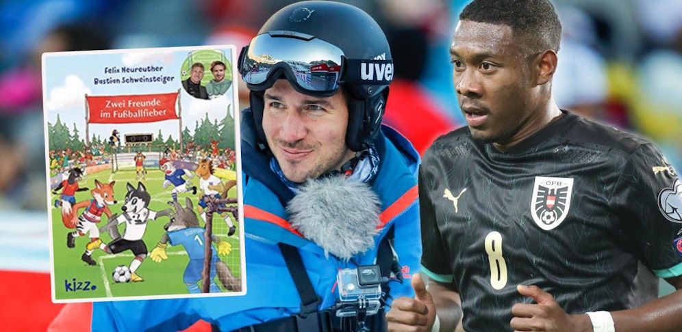Felix Neureuther und Bastian Schweinsteiger machen David Alaba in ihrem Kinderbuch zur Gams.