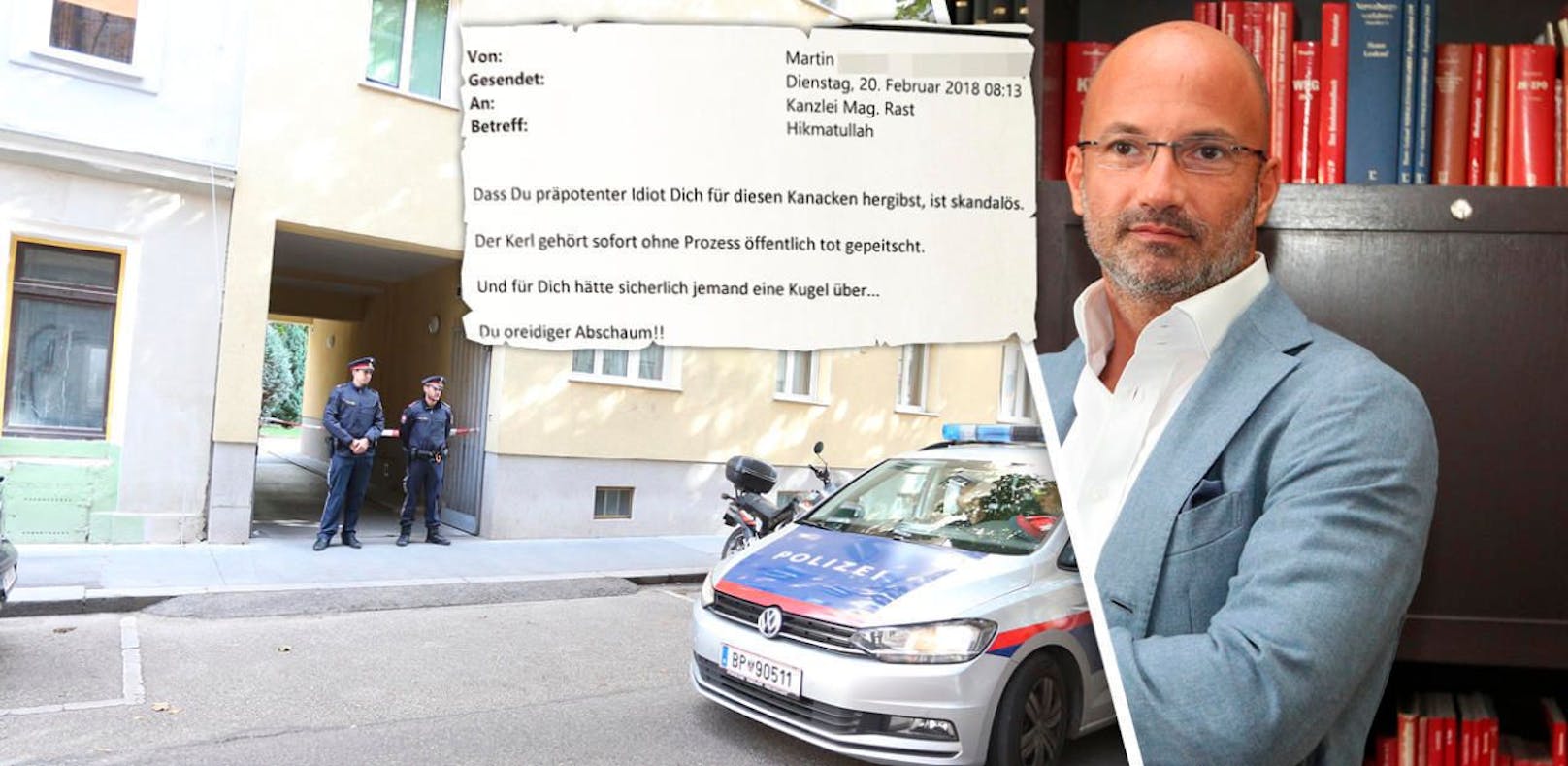 Causa Ehrenmord: Die brisante Morddrohung gegen den Wiener Staranwalt Nikolaus Rast im Wortlaut