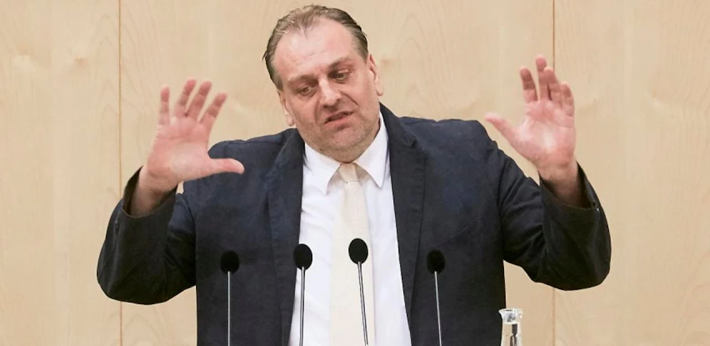 Nationalratsabgeordneter Andreas Kollross am Rednerpult.