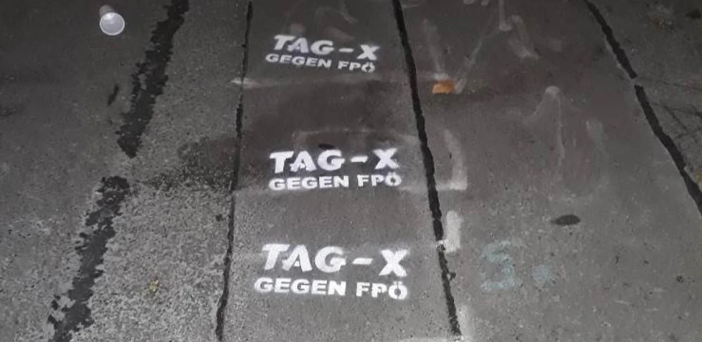Anti-FPÖ-Parolen in der Wiener Innenstadt