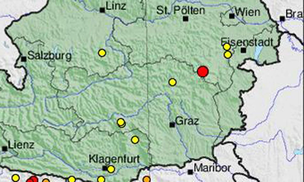 Das Epizentrum des Bebens lag im Raum Gloggnitz.