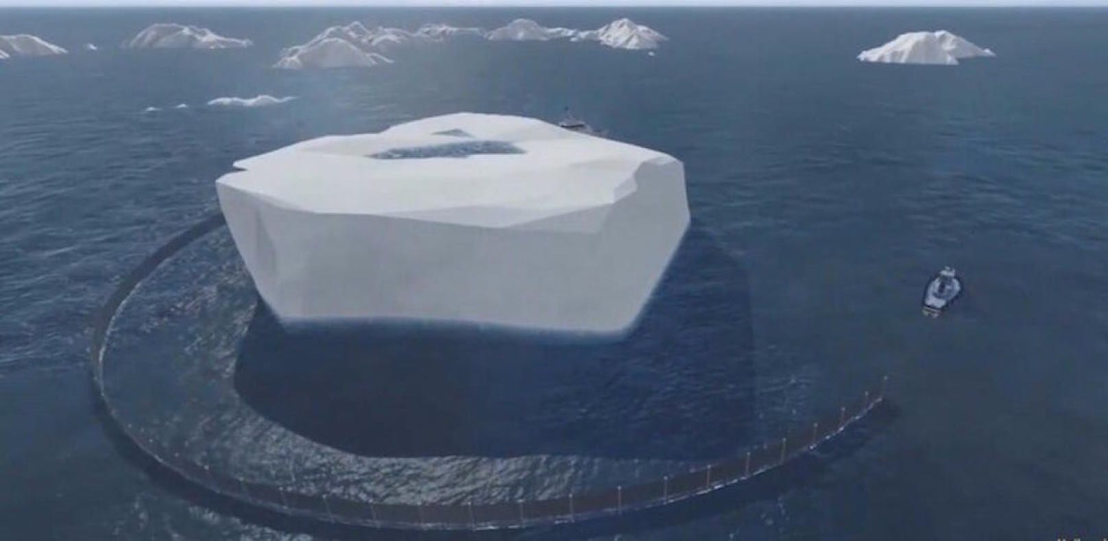 So stellen sich die Planer den Transport des Eisbergs vor