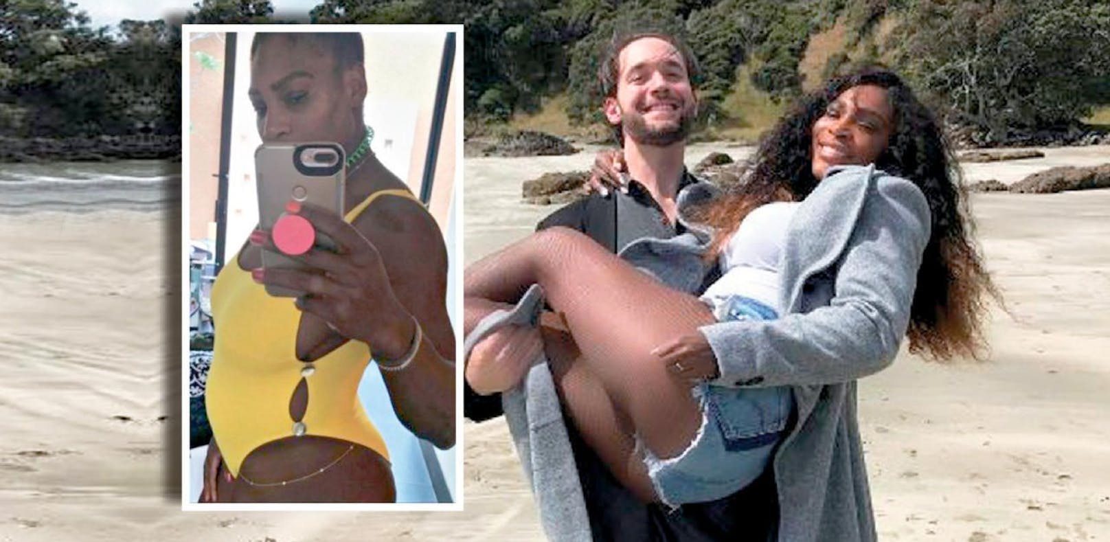 Ihr Verlobter Alexis Ohanian trägt Serena Williams auf Händen - ein Baby macht ihr Glück jetzt perfekt.