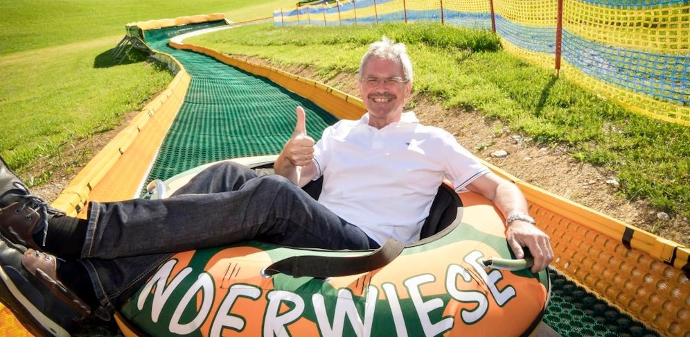 Verkehrslandesrat Karl Wilfing (VP) testete den Wiesenflitzer bereits.