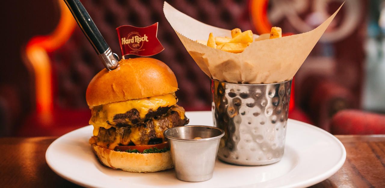 Das Hard-Rock-Café ist für seine guten Burger bekannt