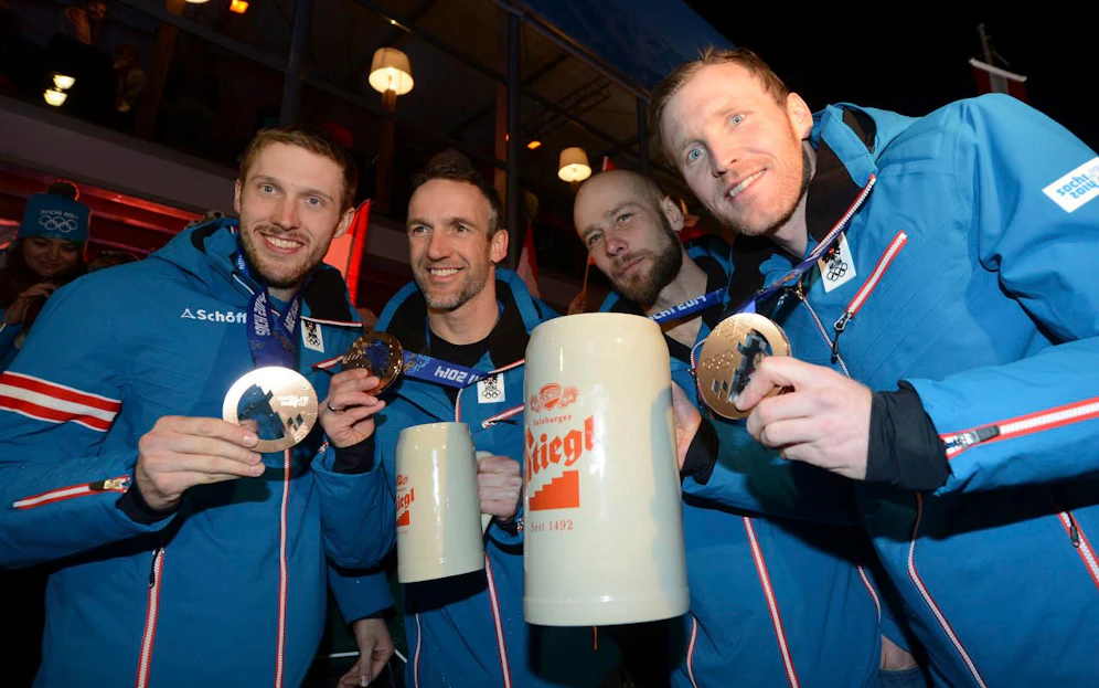 Dominik Landertinger, Christoph Sumann, Daniel Mesotitsch und Simon Eder könnten nachträglich Olympia-Silber erben. 