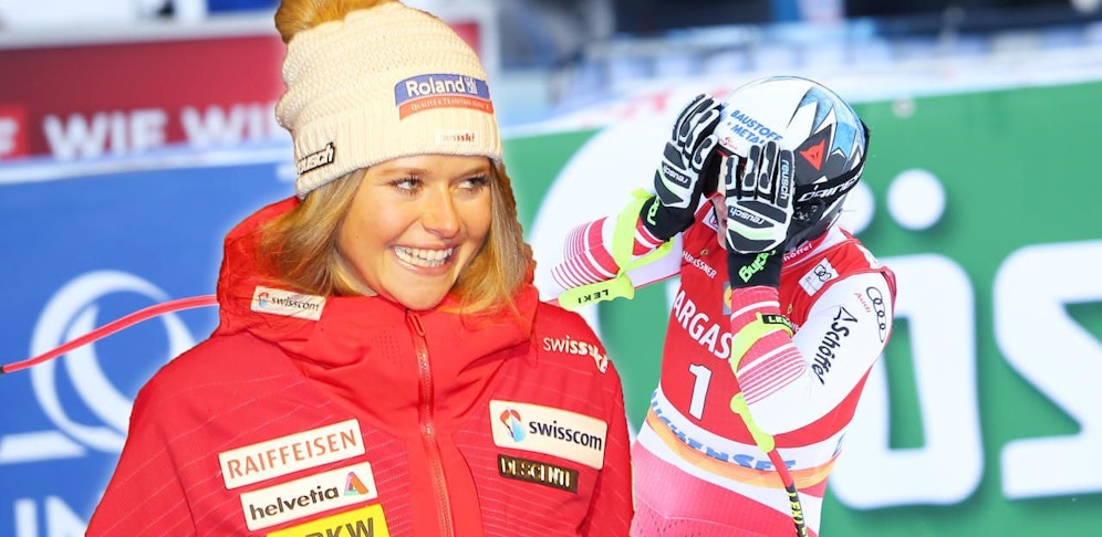 Corinne Suter jubelt über ihren Premierensieg. Ramona Siebenhofer hadert mit den Bedingungen.