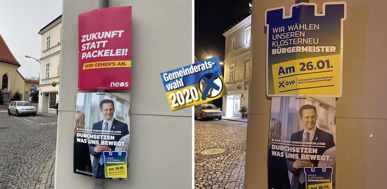 Heute.at - ÖVP nahm Neos-Plakat in Klosterneuburg ab