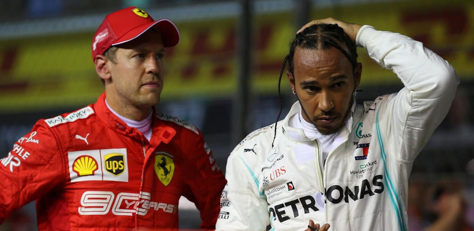 Auf Sebastian Vettel und Lewis Hamilton könnte ein ungemütliches Rennen zukommen.
