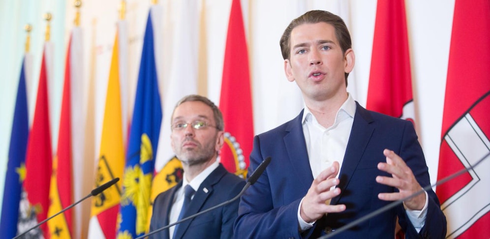 Bundeskanzler Sebastian Kurz (ÖVP) und Innenminister Herbert Kickl (FPÖ).