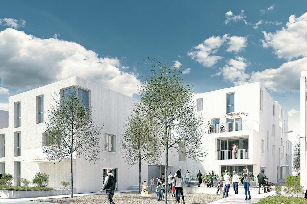 Der Freiraum ist bewusst fußgängerfreundlich ausgerichtet - und unterstützt die Nachbarschaft.